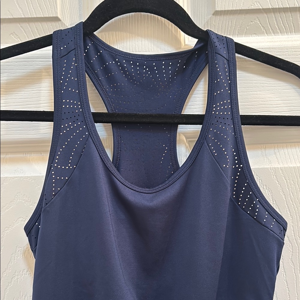 Fila Sport Navy Blue Racerback Tank Top perforated detail XS exercise workout